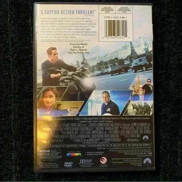 Jack Ryan Shadow Recruit Blu-ray & DVD Chris Pine Kevin Costner - Picture 2 of 4